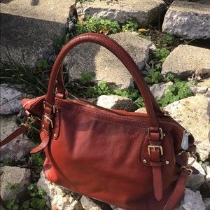 Vincenzo Leather Rust Hand Bag 16”x12”x6.25